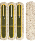 Four Pack 36 Inch Universal Dust Mop Heads With Easy Zipper Closure Heavy Duty Replacement Pads for effective cleaning on various surfaces.