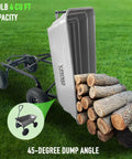Heavy Duty Garden Cart That Is A Workhorse With 600 Lb Capacity And 4 Cu Ft Bed Front Handle Quick Release Dump Wagon 45 Degree Dump Steel Frame 10 Inch All Terrain Wheels Perfect For Soil Mulch Firewood And Yard Debris carrying firewood