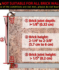 Heavy Duty Brick Wall Clips For Outdoor Hangs No Drill No Nails showing fit specifications on brick wall