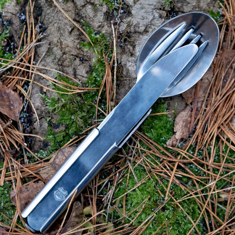 Hungarian Army Cutlery Set 4 Pieces Military Issue Camping Utensils Kit With 5 In 1 Detachable Fork Spoon Knife Can Bottle Opener