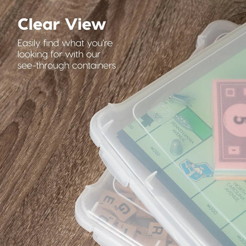 Dead Easy 10 Pack Clear Board Game Storage Crates No Sweat Desk Organization Slim Bpa Free Craft Supply Bins Made Right Here In Usa Pretty Sweet Deal
