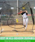 7 Foot By 7 Foot Baseball And Softball Practice Net For Hitting And Pitching Indoors Or Outdoors In Team Colors Durable Backstop Net