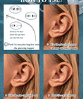Step-by-step use of Titanium Piercing Threader Tool Kit For 14G 16G 18G 20G Insertion And Stretching in cartilage piercing