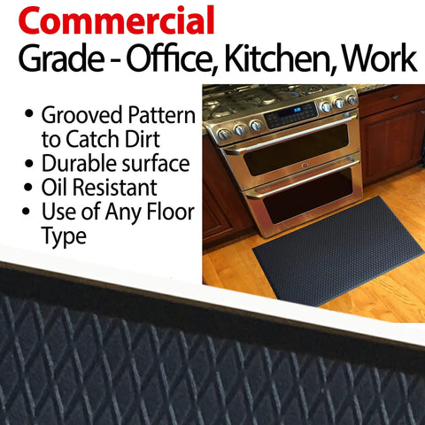 Anti Fatigue Standing Mat With Air Soft Ergonomic Design For Standing Desks And Kitchen Use, Cushioned Non Slip Floor Mat, 1 Inch Thick, 36 By 24 Inches, Easy Clean And All Day Comfort