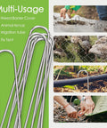 Heavy Duty 12 Inch Landscape Staples 8 Gauge Galvanized U Shaped Ground Stakes used for weed barrier, fencing, and irrigation tubing