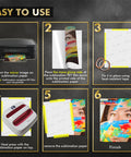 Step-by-step instructions for using Premium Sublimation Receptive PET Photo Blanks 8.5 By 11 Inch 5 Pack
