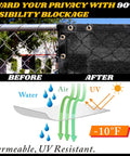 Close-up of 6 Ft By 50 Ft Black Fence Privacy Screen Cover Windscreen Built Tough With Heavy Duty Brass Grommets And Cable Zip Ties