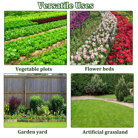Versatile uses of Heavy Duty Biodegradable Paper Weed Barrier Roll 1.31x50 Ft for lawns, gardens, flower beds, and grasslands.
