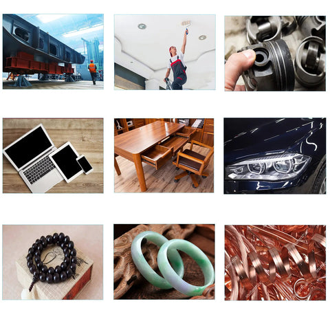 Collage of various lifestyle and industrial images including electronics, furniture, jewelry, and automotive parts.