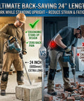 Comparison of ergonomic use with 24 Inch SDS Max Chisel Bits Set 3 Piece Extra Long Demolition Kit versus improper technique.