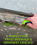 Crack Weeder Tool With Ergonomic Handle For Patios And Driveways Stainless Steel Weed Puller used to remove weeds from sidewalk cracks