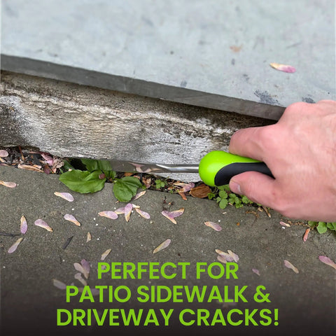 Crack Weeder Tool With Ergonomic Handle For Patios And Driveways Stainless Steel Weed Puller used to remove weeds from sidewalk cracks