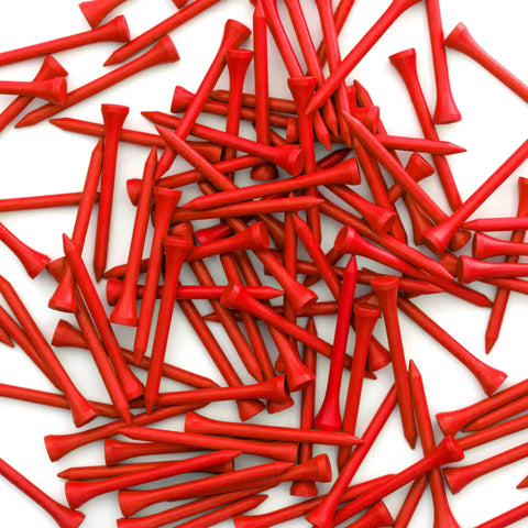 Two And Three Quarter Inch Red Wood Golf Tees Pack Of 100 Built For Real Players With Pro Grade Performance, USGA Regulation Tees