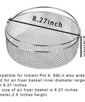 Air Fryer Basket For 6Qt And 8Qt Electric Pressure Cooker, 8.27 Inch Diameter Mesh Steamer Basket, 2.8 Inch High