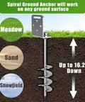 6 Pack 18 Inch Screw In Ground Anchors For Trampolines And Outdoor Play Equipment Fully Welded 2.7 Inch Wide Spiral Earth Anchors