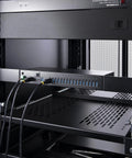 Built Like A Tank 16 Port Industrial USB 3.2 Gen 1 Hub With Heavy Duty Metal Casing mounted in a server rack.