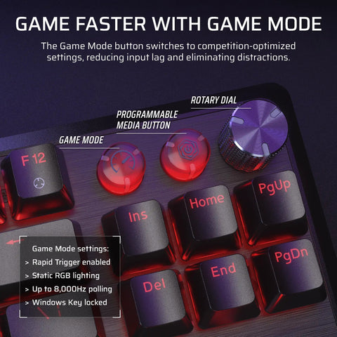 Dope K70 Pro Rgb Tenkeyless Mechanical Gaming Keyboard Featuring Pre Lubed Hall Effect Switches And Lightning Fast Rapid Trigger Tech with Game Mode.