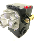 Air Compressor Pressure Switch Replacement For MAC2400 MAC5200 AC700 135 Psi Cut In Out Switch with 1/4 Inch Unloader Valve