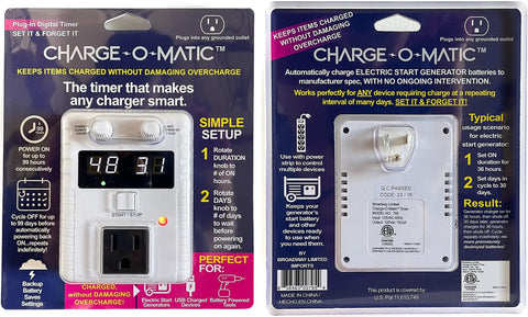 Battery Charger Timer With Set It And Forget It Dial System For Off Up To 99 Days And On For 1 To 99 Hours Patented ETL Certified