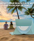 Go To Easy Pop Up Beach Shelter For 1 To 2 People With UPF Fifty Plus UV Protection Set Up In Seconds near ocean at sunset