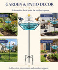 Solar Powered Bird Bath Fountain With Stake Stand for Garden and Patio Outdoor Spaces with Sun Driven Pump and Bird Attracting Feature