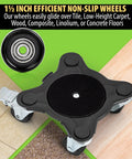 Heavy Duty Furniture Movers With Wheels Set Of 4 Easy Sliders Dollies Lifter Tool, black dolly on various floor types.