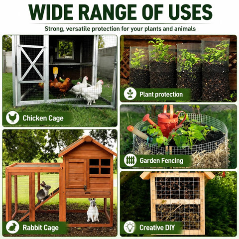 Heavy Duty 304 Stainless Steel Hardware Cloth 1/2 Inch 20 Gauge Welded Mesh Chicken Wire Fencing used for chicken cage and rabbit pens.