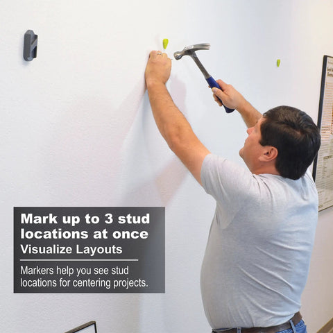 Man using Magnetic Stud Finder With Two Removable Markers Lets You Mark Up To Three Stud Locations No Batteries Needed Updated 2020