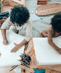 Children drawing on Heavyweight White Art Easel Paper Roll 17.75 Inch By 150 Feet No Bleed for Drawing, Painting and Coloring Refill Paper
