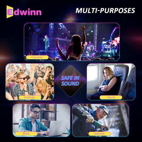 Image demonstrating multi-purpose use of Three Pack Invisible Ear Plugs For Noise Reduction And High Fidelity Hearing Protection For Concerts Raves