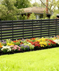 Customizable Outdoor Privacy Fence Screen Panels For Air Conditioners, Trash Cans, And Pool Equipment Enclosures, No Dig Backyard Fencing, Black