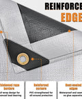 Reinforced corner and edge of Beefy 12x20 Ft Waterproof Tarp 16 Mil Heavy Duty Poly Tarp With Brass Grommets, UV Blocking