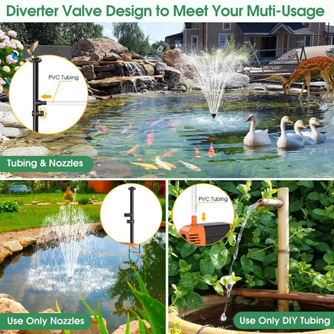 Beefy 25W Solar Fountain Pump With 340GPH Flow Adjustable Water Output Durable Solar Water Pump for ponds and garden waterfalls