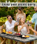 Outdoor Picnic Table Cover With Elastic Edges And Bench Covers, Waterproof Fitted Tablecloth In Teal Wood Texture, 72 By 30 Inches Rectangle, Ideal For RV Trips Camping Picnics And Travel.