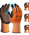 Nitrile Coated Safety Work Gloves With MicroFoam Palm And MicroDot Grip For Tough Jobs 3 6 12 Pairs ANSI Level 6 Abrasion Resistant Gardening Gloves Touchscreen Compatible General A1 Cut Resistant Size L