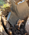 XL Round Point Digging Shovel For Heavy Duty Gardening And Yard Work With Fiberglass Handle Steel Spade Serrated Edge in action