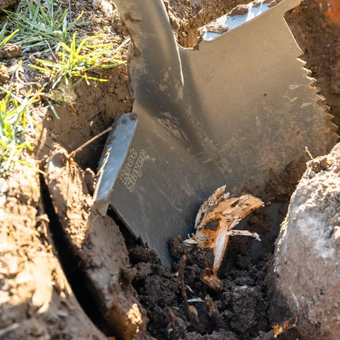 XL Round Point Digging Shovel For Heavy Duty Gardening And Yard Work With Fiberglass Handle Steel Spade Serrated Edge in action