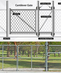 Diagram showing 4 Pack Sliding Gate Rollers With Protective Wheel Covers, Nylon Cantilever Rollers for fence gate.