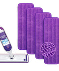 Reusable Power Mop Pads Refills For Swiffer PowerMop Premium Microfiber Cleaning Pads That Are Washable And Durable Replacement For Disposable Refills Attaches Securely For Deep Cleaning Floors And Surfaces; 4 purple pads