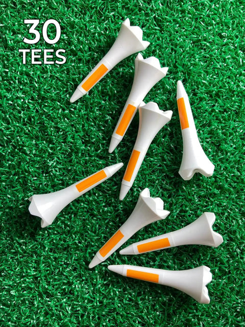 Pts Plastic Golf Tees One And A Half Inch 30 Count Durable 100 Percent Plastic Tees Ideal For Irons Hybrids And Woods