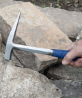 Rock Pick Hammer 13 Oz Field Geology Tool With Milled Face And Shock Reduction Grip USA Made in use by rockhounds
