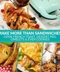 Chill Mint Green MyMini Personal Sandwich Maker Panini Press making french toast and desserts with berries and syrup.