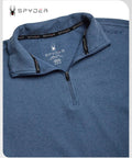 Mens Lightweight Quarter Zip Fleece Pullover For Gym And Running Soft Breathable Grid Fleece Athletic Top Size Medium Blue Slate