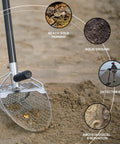 Beach Metal Detecting Sand Scoop In Stainless Steel With Carbon Fiber Handle For Underwater Treasure Hunting on sandy beach