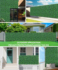 Dense Boxwood Roll Panels With Flowers DIY Friendly No Assembly Needed 48x120 Inches UV Resistant Faux Ivy Privacy Fence