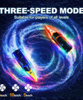 Colorful LED-lit 2-Pack RC Boats For Pool And Lake Fun With 2 Controllers speeding in water, showing speed modes.