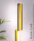 Callie LED Floor Lamp 55 Inch Tall Industrial Style With Metal Grid Shade For Bedroom, Living Room, And Office close-up.