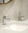 One Handle Single Hole Chrome Bathroom Faucet With Ceramic Cartridge And Braided Hose Connections 1 GPM Water Flow Dope Modern Sleek