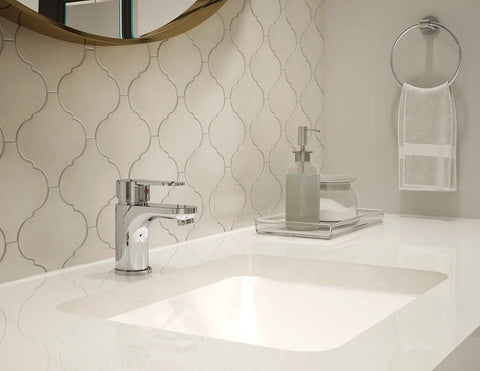 One Handle Single Hole Chrome Bathroom Faucet With Ceramic Cartridge And Braided Hose Connections 1 GPM Water Flow Dope Modern Sleek