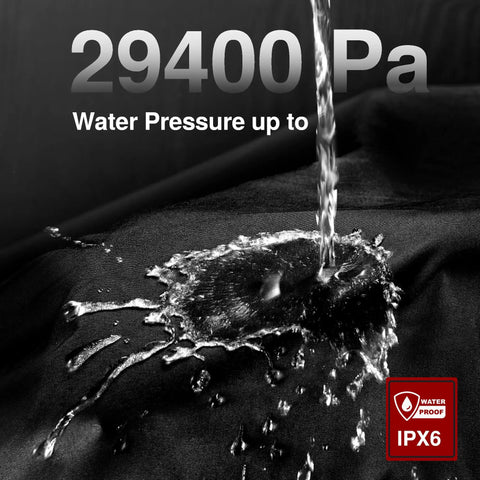 Two Bike Rack Cover For Car Hitch Waterproof 600D showing high water pressure resistance up to 29400 Pa with IPX6 rating